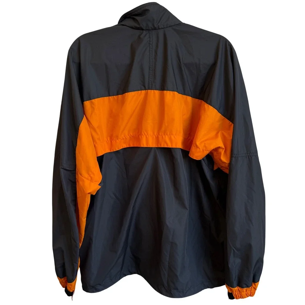 Vintage Nike Windbreaker Jacket Men's L Gray Orange Y2K Lightweight Gorpcore